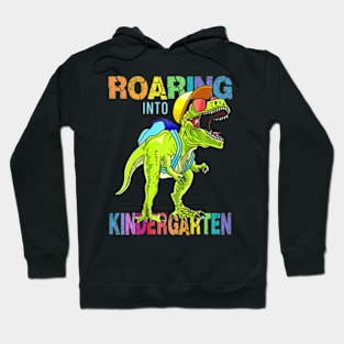 Family Roaring Into Kindergarten T-Rex Back To School Gift Premium Hoodie